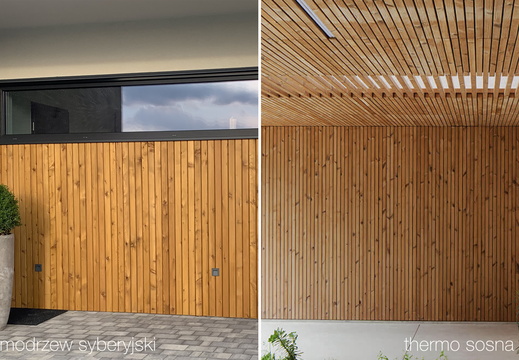 JAF Elewacja thermososna modrzew porownanie napis